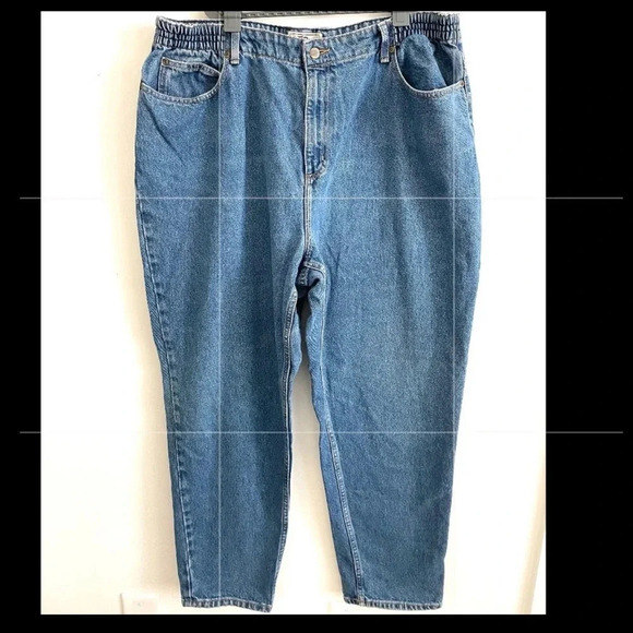Vintage L.L.Bean Jeans Mens 20W Blue original fit relaxed Denim 100% Cotton - Picture 3 of 4